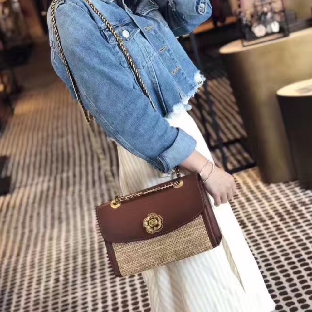 coach parker in colorblock straw/1941 saddle/brass - Picture 5 of 6
